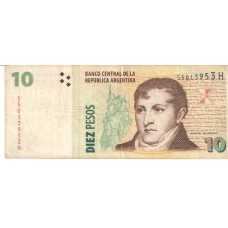 Cédula 10 Pesos  Argentina Serie 55013953H