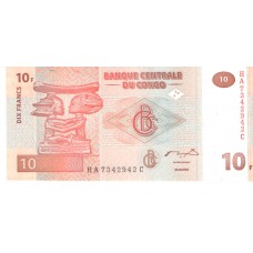 Cédula 10 Francs Du Congo  2003 FE