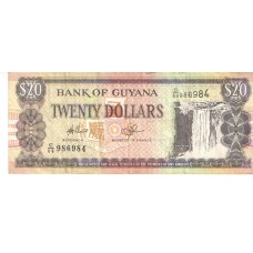 Cédula 20 Dólares Guiana Serie 08986984