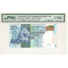 Cédula 20 Dollars 2014 Hong Kong PMG UNC NM202365