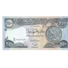 Cédula 250 Dinars Iraque 97903737 FE