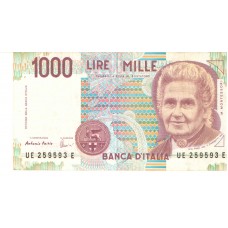 Cédula 1000 Lire Itália Série UE259593E