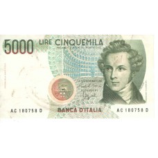 Cédula 5000 Lire Itália Série AC180758D