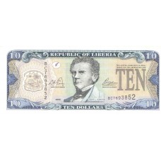 Cédula 10 Dollars 2003 Libéria  FE 