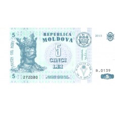 Cédula 5 Lei Republica Moldavia FE 2013