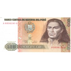 Cédula 500 Intis FE Peru 1987