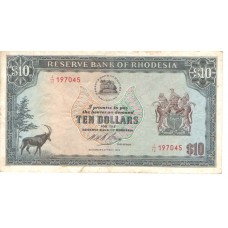 Cédula 10 Dollars Rhodesia Serie 197045