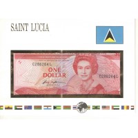 Cédula Santa Lucia 1 Dollar no encarte FE Serie C286264L