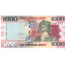 Cédula 1000 Leones Série EJ291271 Serra Leoa FE