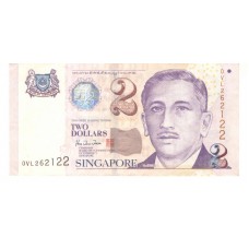 Cédula 2 Dollars Singapura Serie OVL262122