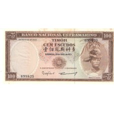 Cédula 100 Escudos Timor 1963 Serie 699825