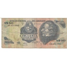 Cédula 50 Pesos Pesos Uruguay Série 01431285