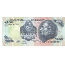 Cédula 50 Pesos Pesos Uruguay Série 01992525