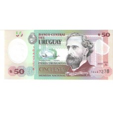 Cédula 50 Pesos Pesos Uruguay 2020