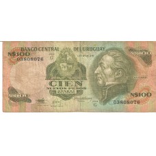 Cédula 100 Pesos Pesos Uruguay Série 03808076