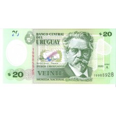 Cédula 20 Pesos Uruguay FE 2020