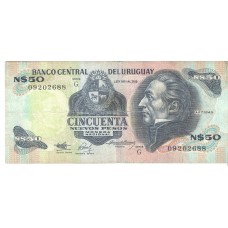 Cédula 50 Pesos Pesos Uruguay Série 09202688