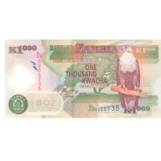 Cédula 1000 Kwacha Zâmbia 2009 FE