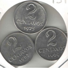 Set Moedas 2 Centavos 1967/69/75  ls1391