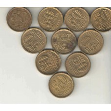 10 Moedas 50 centavos 1956 ls1174