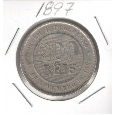 Moeda 200 Réis 1897 - V050 ls 1051