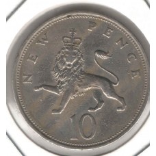 Moeda 10 New Pence 1968 Inglaterra LS1633