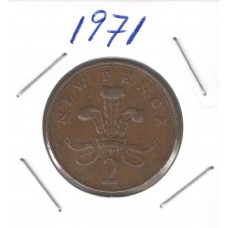Moeda 2 New Pence 1971 Inglaterra
