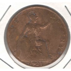 Moeda 1 One Penny 1921 Inglaterra LS1689