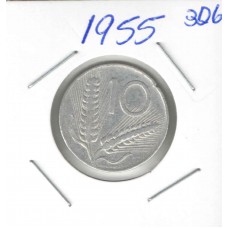 Moeda 10 Liras 1955 - Itália ls 326