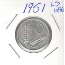 Moeda 10 Liras 1951 - Itália ls686