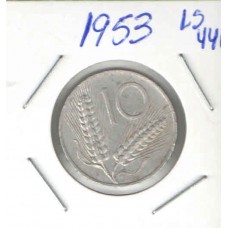 Moeda 10 liras 1953 - Itália