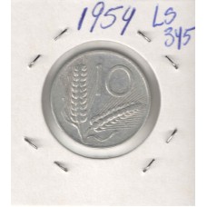 Moeda 10 Liras 1954 - Itália 