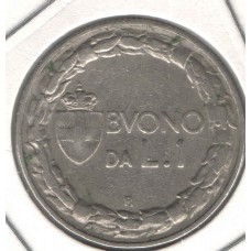 Moeda 1  Lira 1924 - Itália ls1739