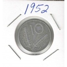 Moeda 10 Liras 1952 - Itália