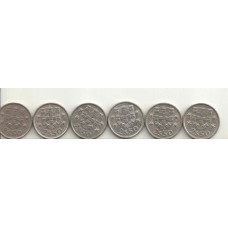 6 Moedas 2$50 Escudos Portugal de 1980 a 1985