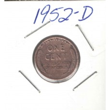 Moeda One Cent USA 1952-D