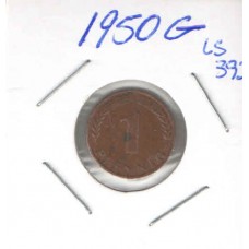 Moeda 1 Pfennig 1950G Alemanha
