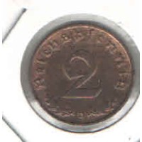 Moeda 2 Pfennig 1938 D Alemanha ls301