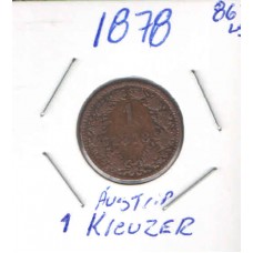 Moeda 1 Kreuzer 1878 Austria LS867