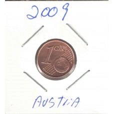 Moeda 1 Cent Euro Áustria 2009