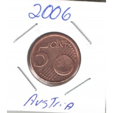Moeda 5 Cents Euro Áustria 2006