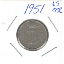 Moeda 1 Franco 1951 Bélgica ls558