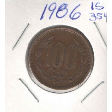 Moeda 100 Pesos 1986 Chile