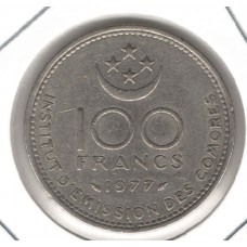 Moeda  100 Francos 1977 Comores
