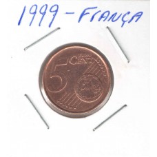 Moeda 5 Cents Euros França 1999