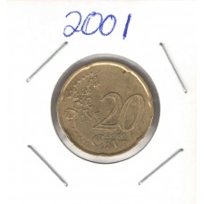Moeda 20 Cents Euros França 2001