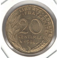Moeda 20 Centimes 1994 França ls1434