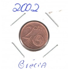 Moeda 2 Cents Euros Grécia 2002