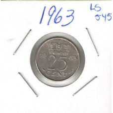 Moeda 25 Cents Holanda 1963