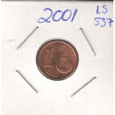 Moeda 1 Cent Euro 2001 Holanda